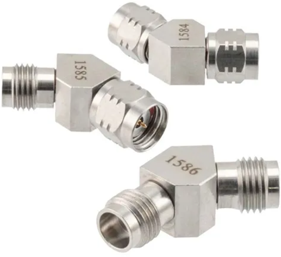 Pasternack's 45-degree-angle adapters for in-series connections