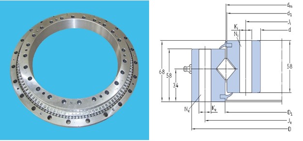 RKS.921150303001 Single row crossed cylindrical roller slewing bearings