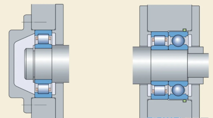 Motor bearing configuration strategy: two columns and one ball structure analysis